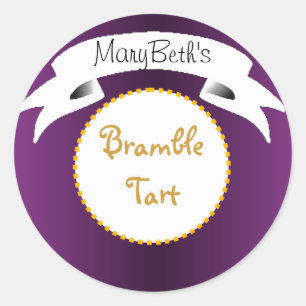 Etiqueta de tarta morada de bramble
