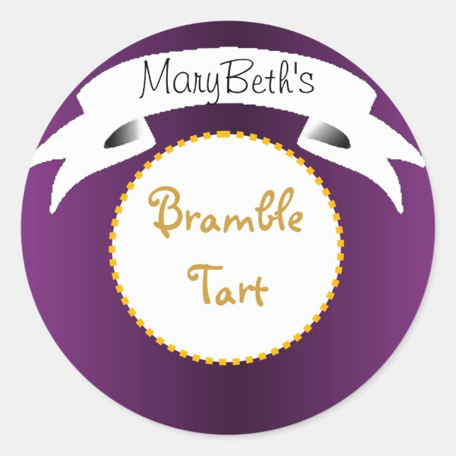 Etiqueta de tarta morada de bramble (Anverso)