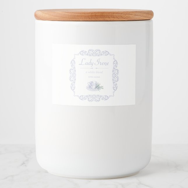 Etiqueta de té blanco personalizado de cosecha de  (Anverso)