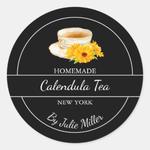 Etiqueta de Té de Caléndula Casero Simple