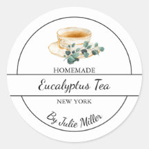 Etiqueta de Té de Eucalipto Casero Simple