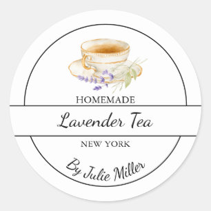 Etiqueta de Té de Lavanda Casero Simple
