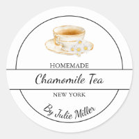 Etiqueta de Té de Manzanilla Casero Simple