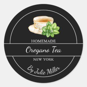 Etiqueta de Té de Orégano Casero Simple