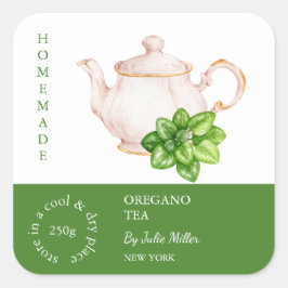 Etiqueta de té de Oregano de Teapot