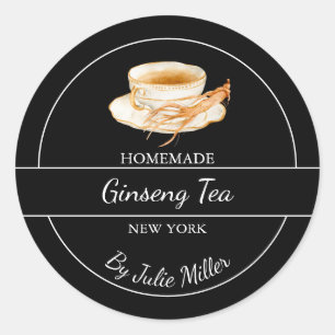 Etiqueta de té Ginseng casera simple