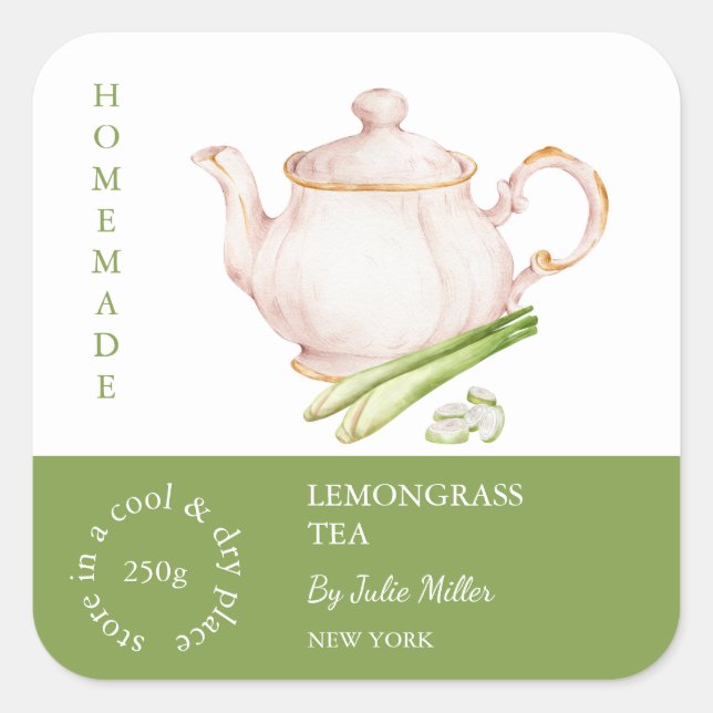 Etiqueta de té Teapot Lemongrass (Anverso)