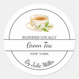 Etiqueta de Té Verde Casero Simple