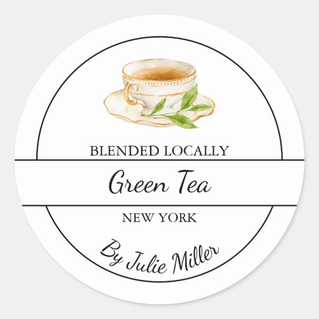 Etiqueta de Té Verde Casero Simple (Anverso)
