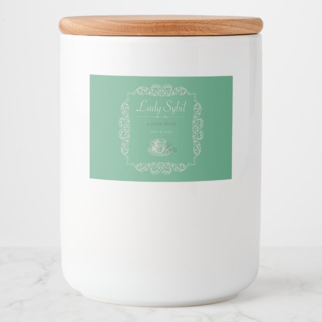 Etiqueta de té verde personalizado de época (Anverso)