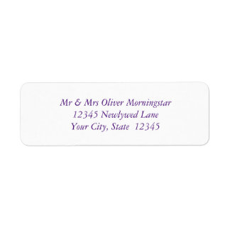 Etiqueta de texto púrpura