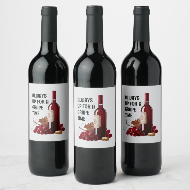 Etiqueta de tiempo de vino rojo (Botellas)