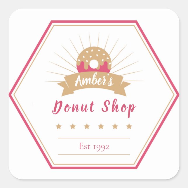 Etiqueta de tienda de donut (Anverso)