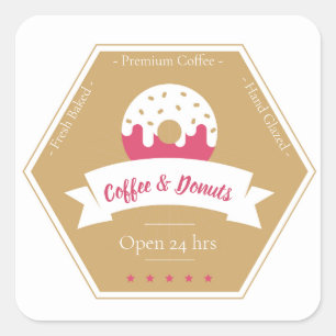 Etiqueta de tienda de donut