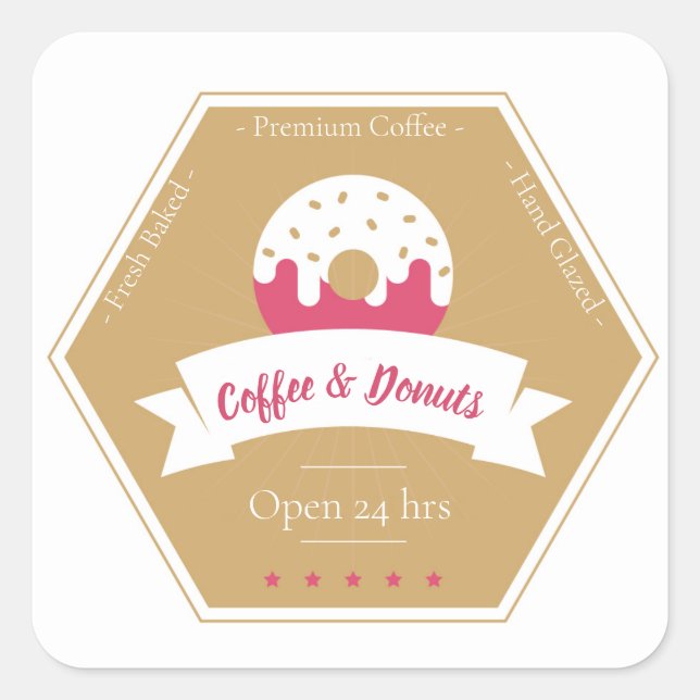 Etiqueta de tienda de donut (Anverso)