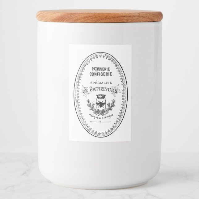 Etiqueta de tienda de pastelería francesa de época (Anverso)