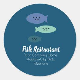 Etiqueta de tienda de restaurante de pescado Negoc