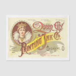 Etiqueta de tinta vintage Papel de tono Art Decó