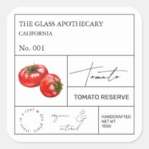 Etiqueta de tomate apoteórico