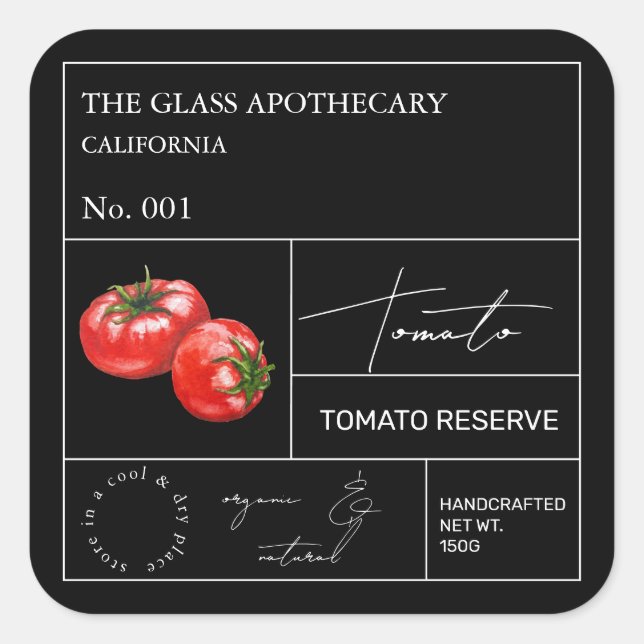 Etiqueta de tomate apoteórico (Anverso)