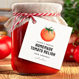 Etiqueta de Tomate Relish con tomate rojo para su 