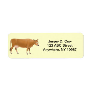 Etiqueta de vaca lechera de Jersey