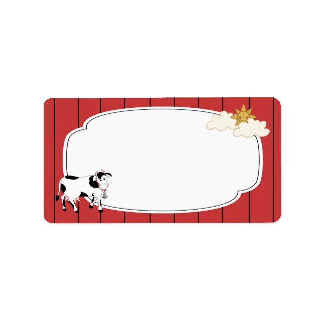 Etiqueta de vaca negra y blanca (Frente)