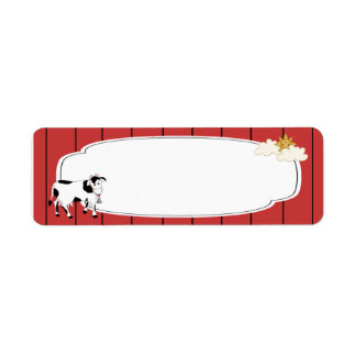 Etiqueta de vaca negra y blanca