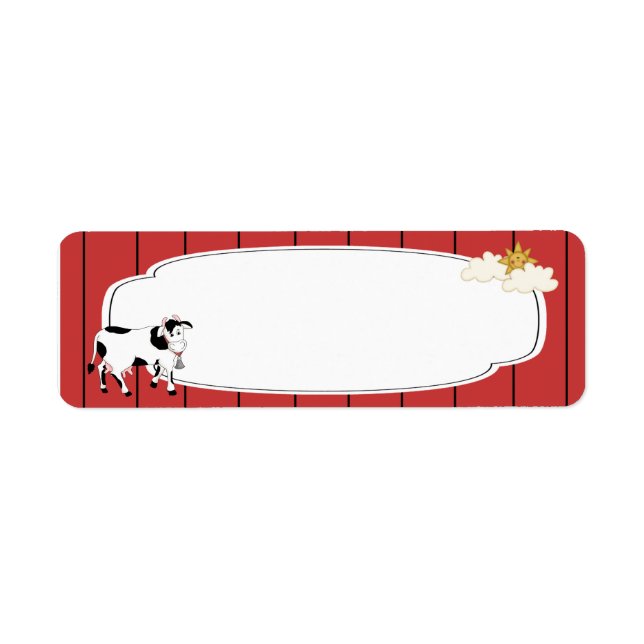 Etiqueta de vaca negra y blanca (Frente)