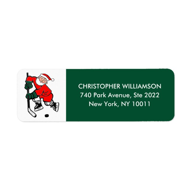 Etiqueta de vacaciones de hockey (Frente)