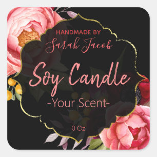 Etiqueta de vaina de soja floral de personalizable