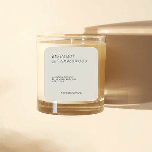 Etiqueta de vela beige minimalista moderna