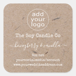 Etiqueta de vela con logotipo personalizado en pap