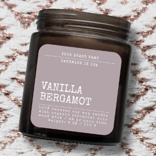 Etiqueta de vela cosmética simple moderna para agr