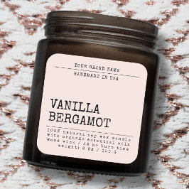 Etiqueta de vela cosmética simple moderna para agr