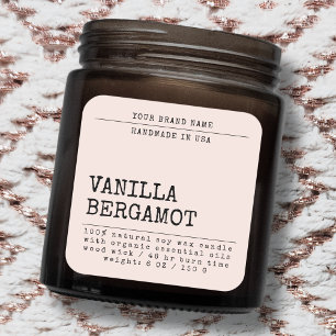 Etiqueta de vela cosmética simple moderna para agr