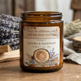 Etiqueta de Vela de Citación de Lavanda y Sándalo