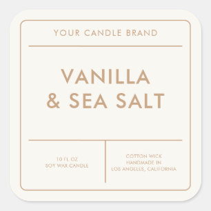 Etiqueta de Vela de Marfil Moderna Beige