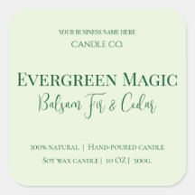 Etiqueta de Vela de Navidad Evergreen Magic | Pers