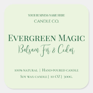 Etiqueta de Vela de Navidad Evergreen Magic   Pers