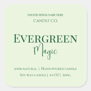 Etiqueta de Vela de Navidad Evergreen Magic   Pers