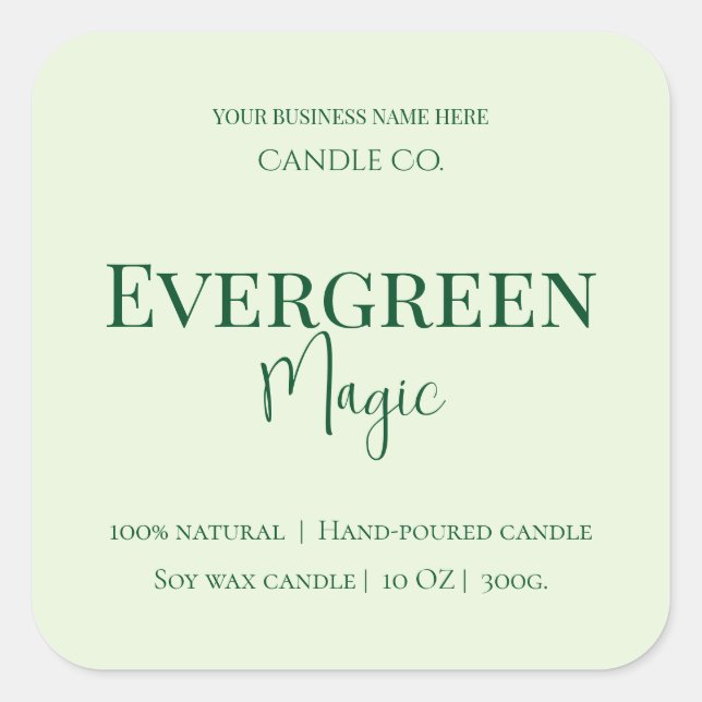 Etiqueta de Vela de Navidad Evergreen Magic | Pers (Anverso)