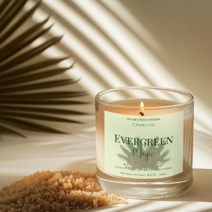 Etiqueta de Vela de Navidad Evergreen Magic   Pers