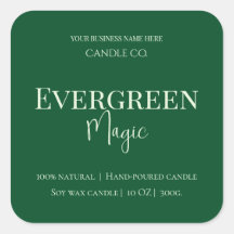 Etiqueta de Vela de Navidad Evergreen Magic | Pers