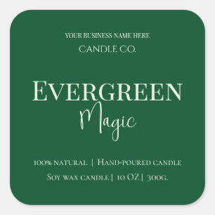 Etiqueta de Vela de Navidad Evergreen Magic Pers