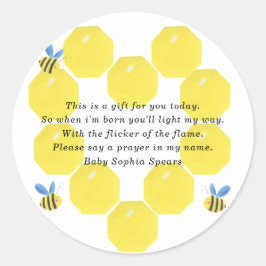 Etiqueta de vela de oración para baby shower de ab