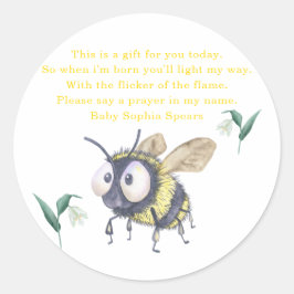 Etiqueta de vela de oración para baby shower de ab