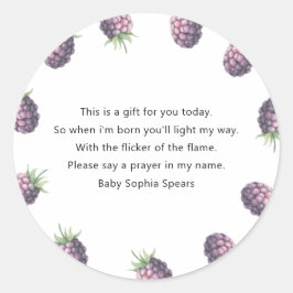 Etiqueta de vela de oración para baby shower de Bl