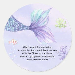Etiqueta de vela de oración para baby shower de co