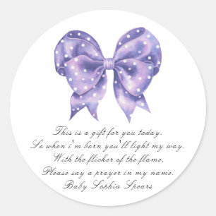 Etiqueta de vela de oración para baby shower de lu